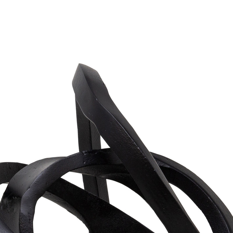 Metal Accent Decor With Interconnected Knot Design Black-zoom-