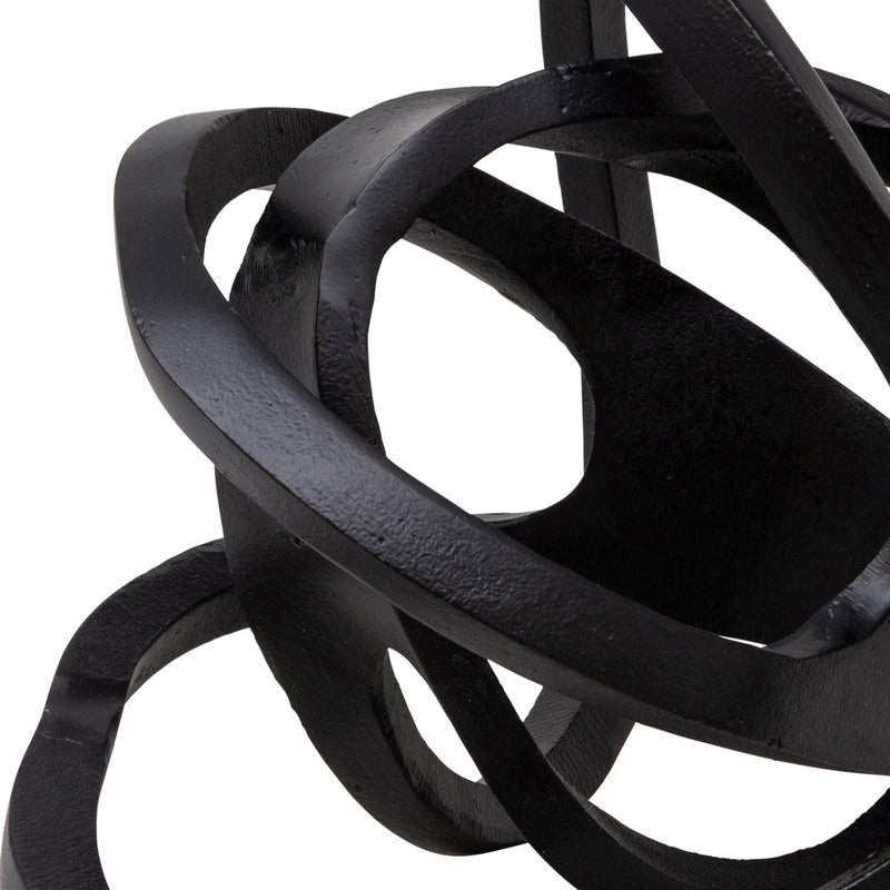 Metal Accent Decor With Interconnected Knot Design Black-zoom-