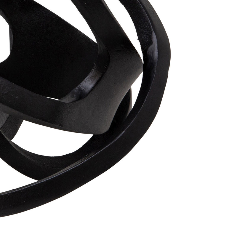 Metal Accent Decor With Interconnected Knot Design Black-zoom-