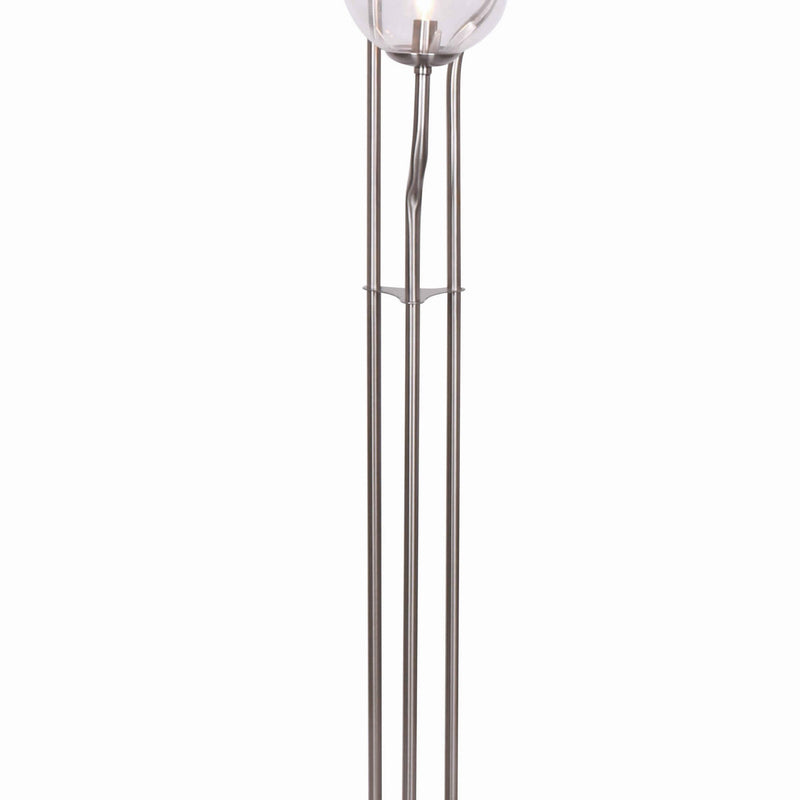 Metal Floor Lamp With 3 Bulb Design Lights And Tier Base Silver-zoom-
