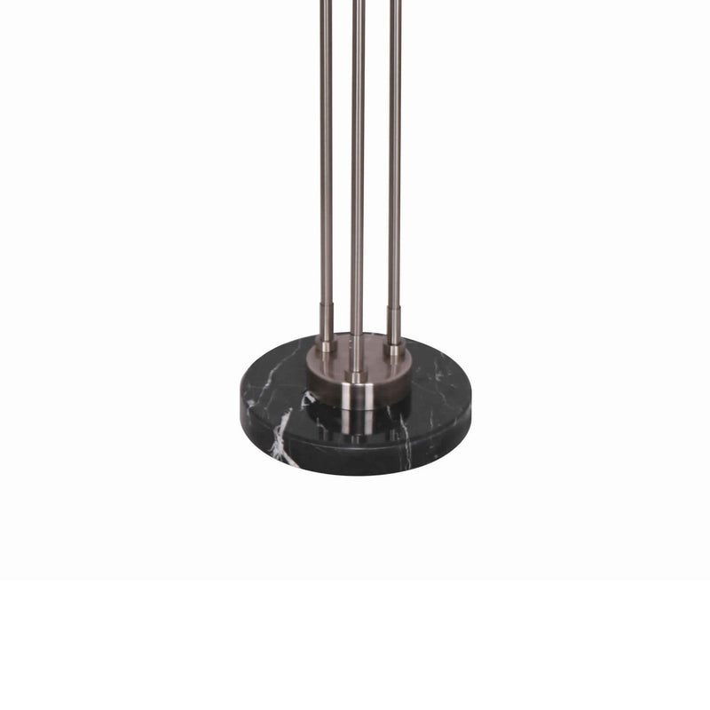 Metal Floor Lamp With 3 Bulb Design Lights And Tier Base Silver-zoom-