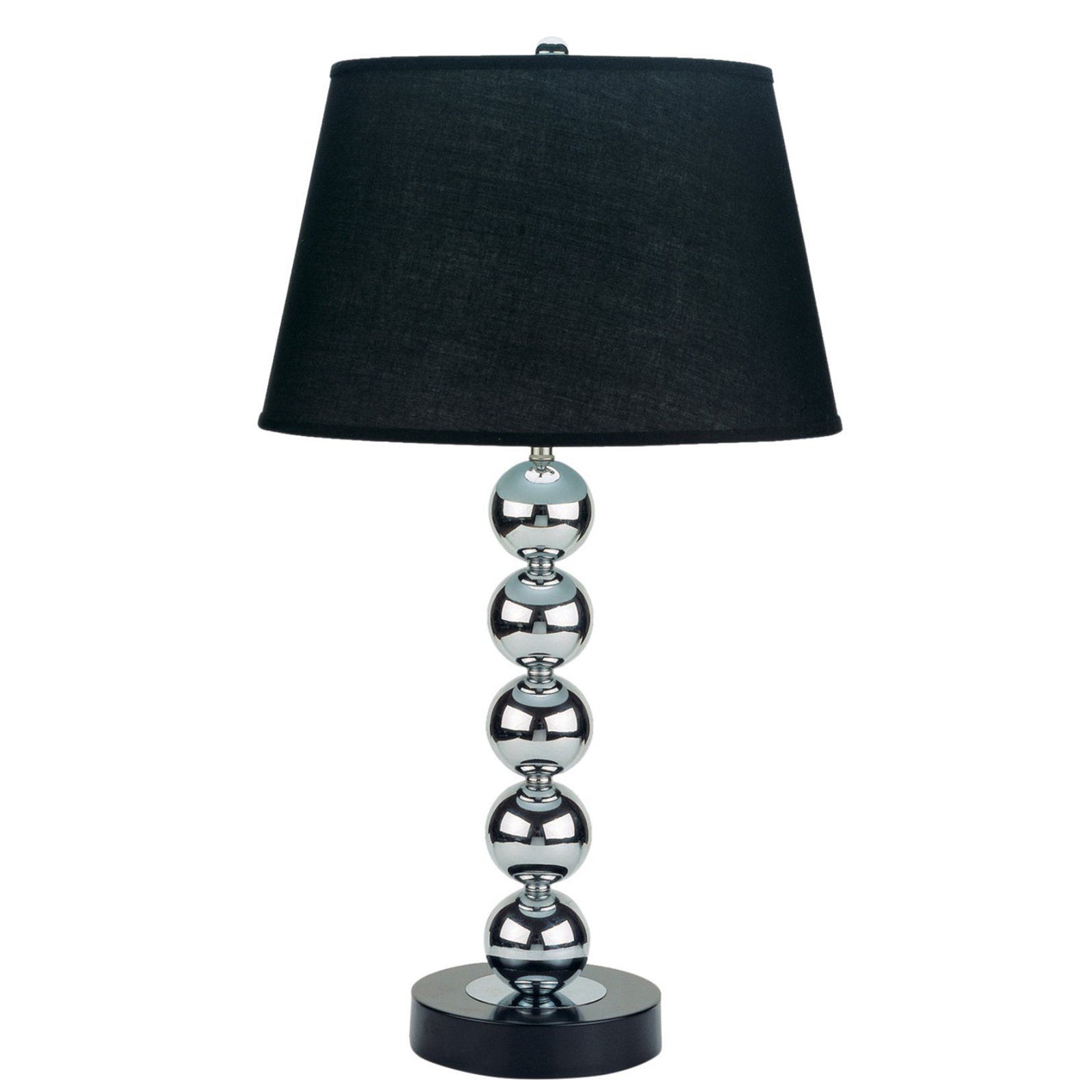 27 Inch Modern Table Lamp Spindle Design Body Set of 2 Black Chrome-zoom-2