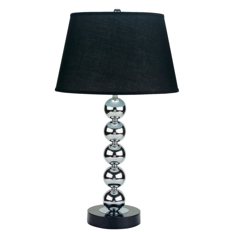 27 Inch Modern Table Lamp Spindle Design Body Set of 2 Black Chrome-zoom-