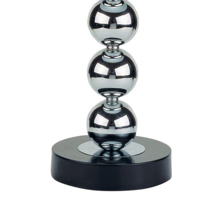 27 Inch Modern Table Lamp Spindle Design Body Set of 2 Black Chrome-zoom-