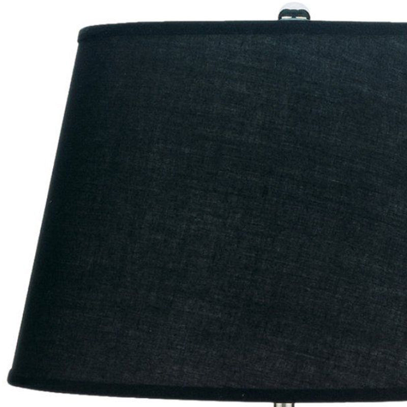 27 Inch Modern Table Lamp Spindle Design Body Set of 2 Black Chrome-zoom-