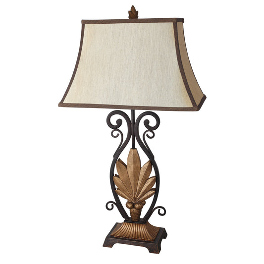 Metal Table Lamps with Scrolled Design Set of 2 Bronze and Black