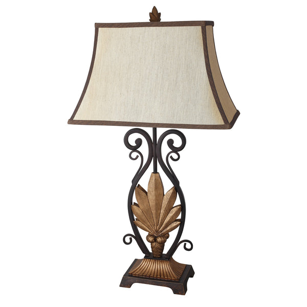 Metal Table Lamps with Scrolled Design Set of 2 Bronze and Black