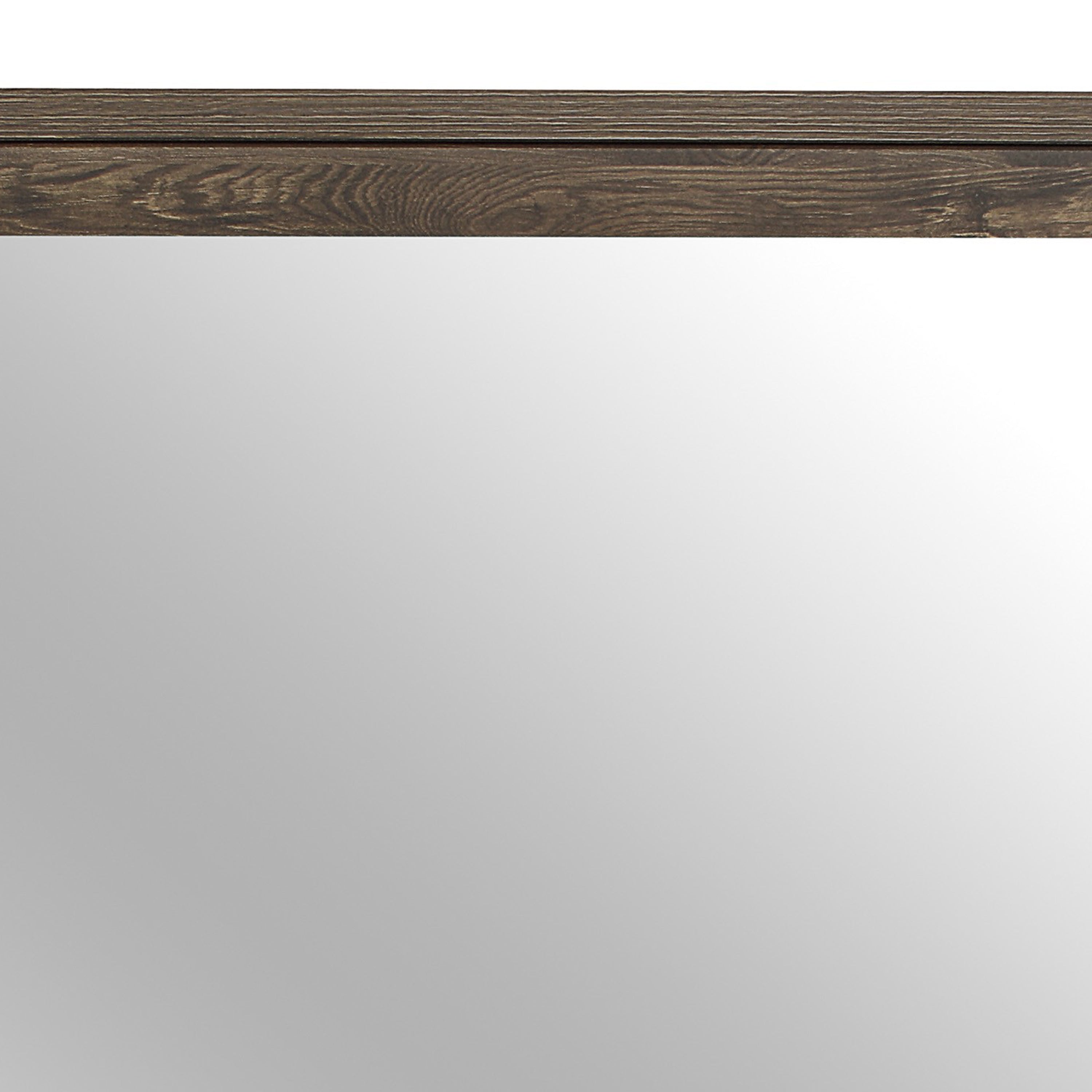 Rectangular Mirror With Wooden Frame And Clipped Corners Rustic Brown-zoom-4