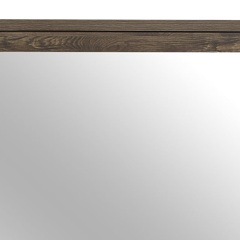 Rectangular Mirror With Wooden Frame And Clipped Corners Rustic Brown-zoom-