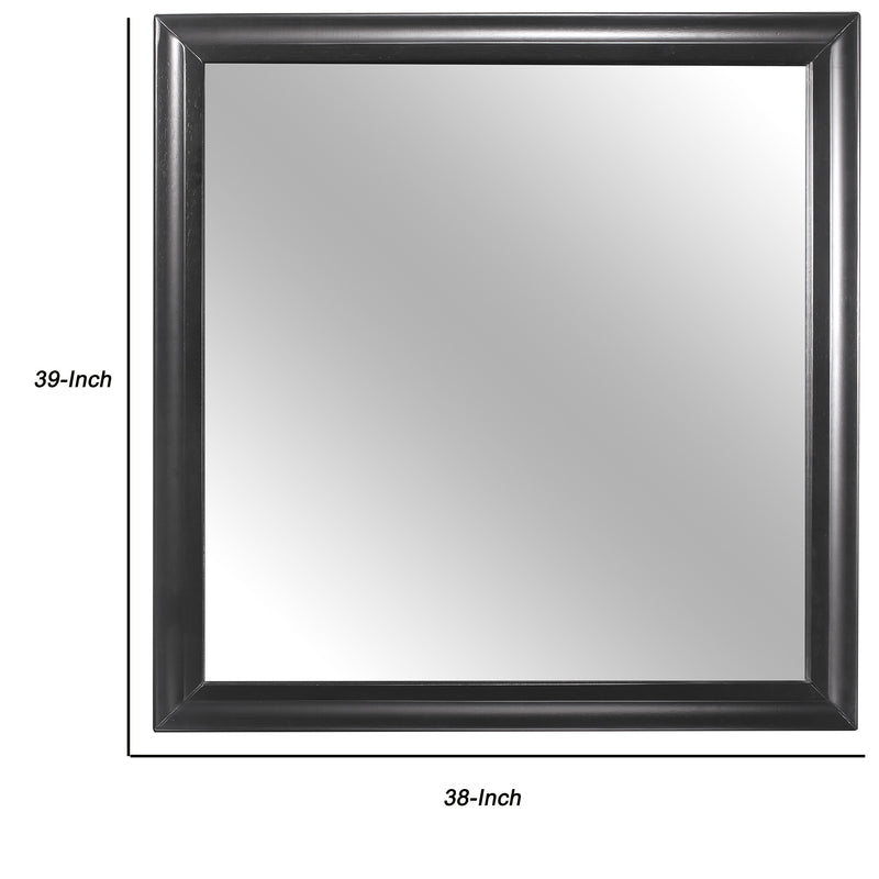 Wooden Frame Rectangular Mirror With Molded Details Espresso-zoom-