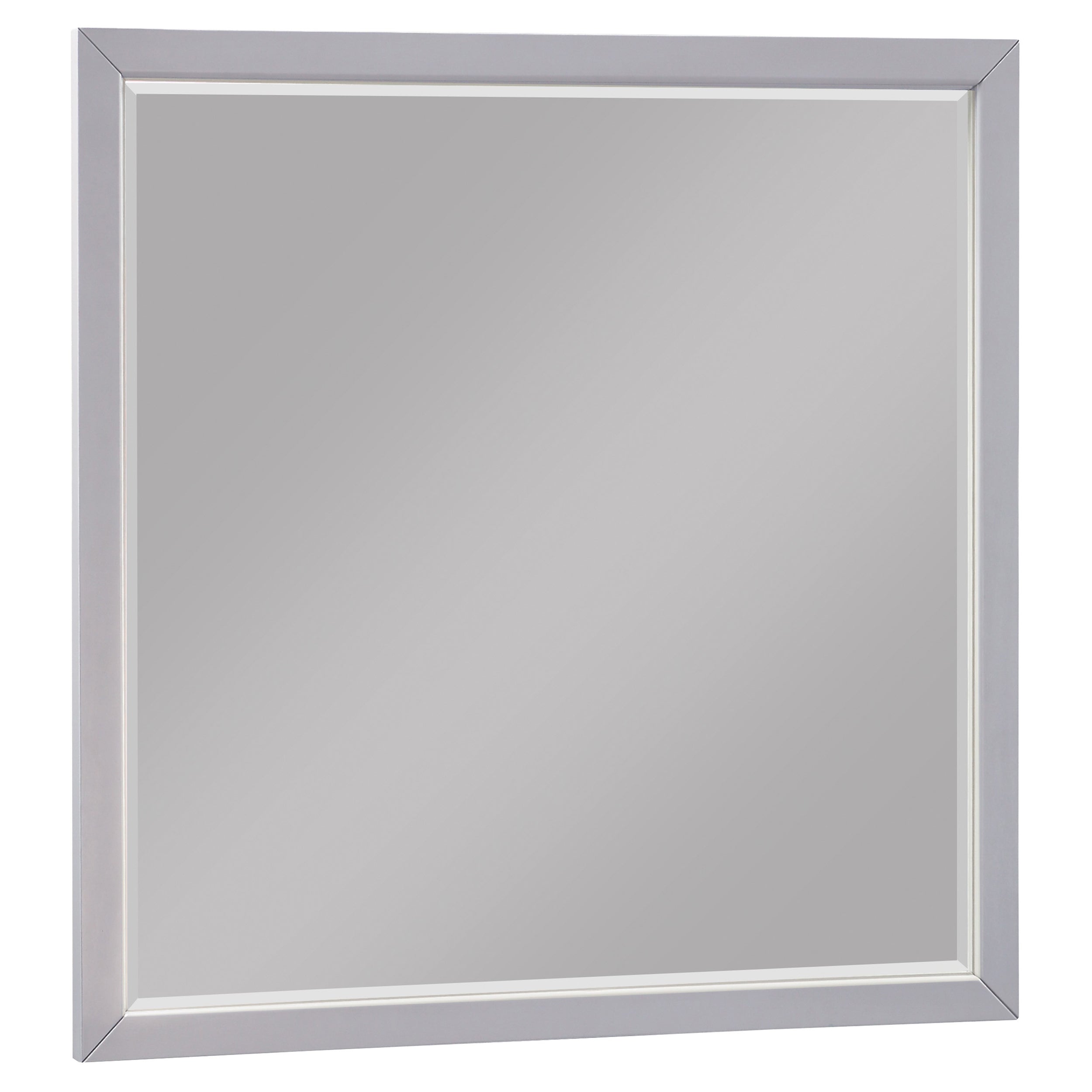 Transitional Style Square Wooden Frame Mirror Gray-zoom-2