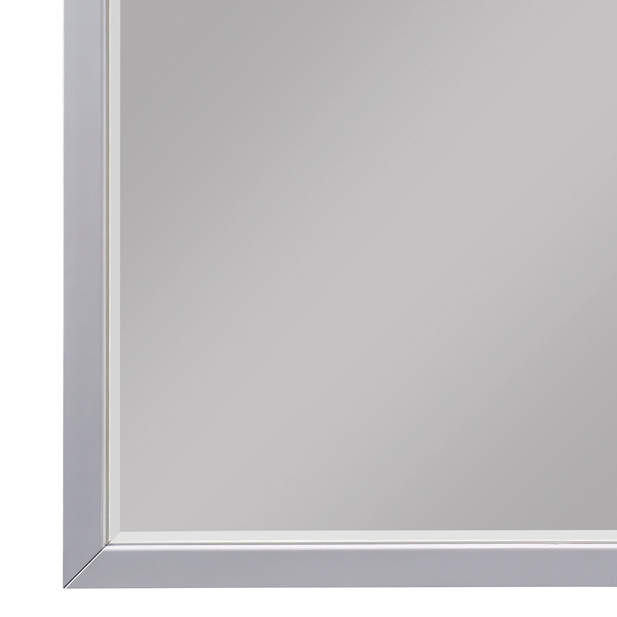 Transitional Style Square Wooden Frame Mirror Gray-zoom-3