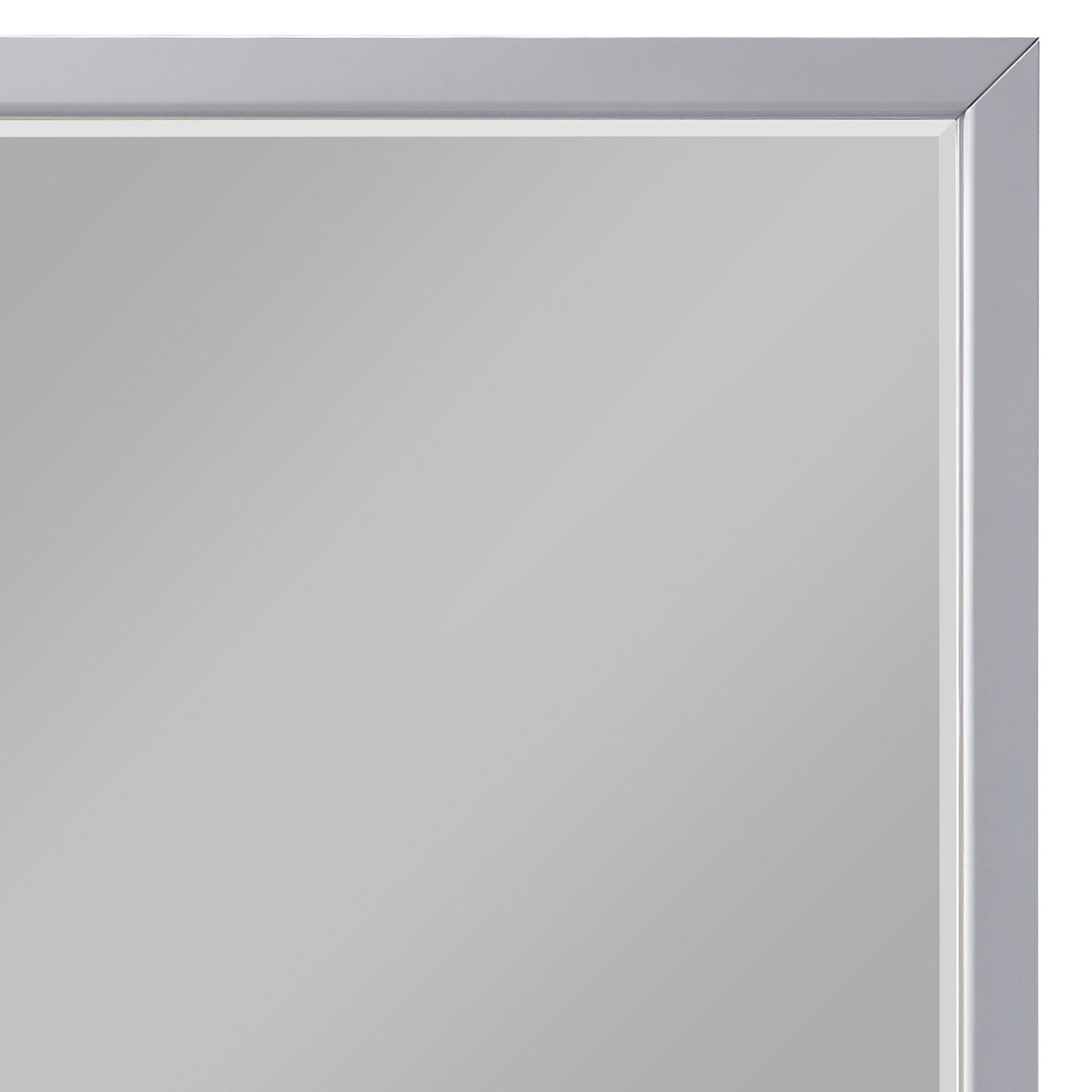 Transitional Style Square Wooden Frame Mirror Gray-zoom-4