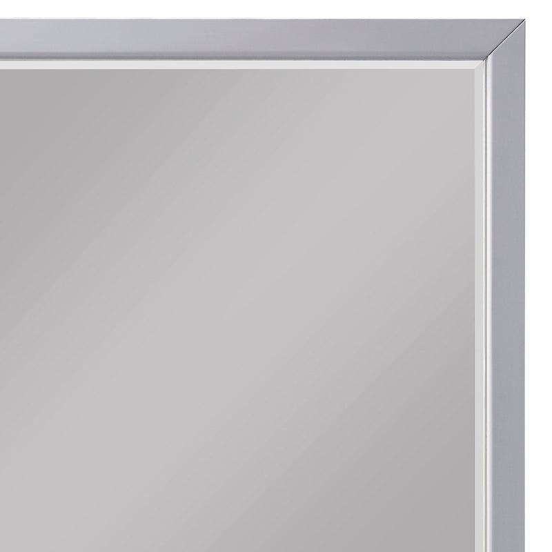Transitional Style Square Wooden Frame Mirror Gray-zoom-