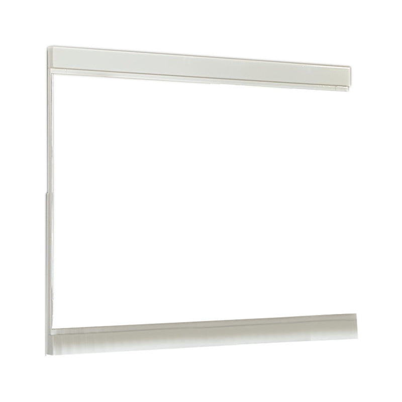 Trim Top And Bottom Wooden Frame Mirror With Mounting Hardware White-zoom-