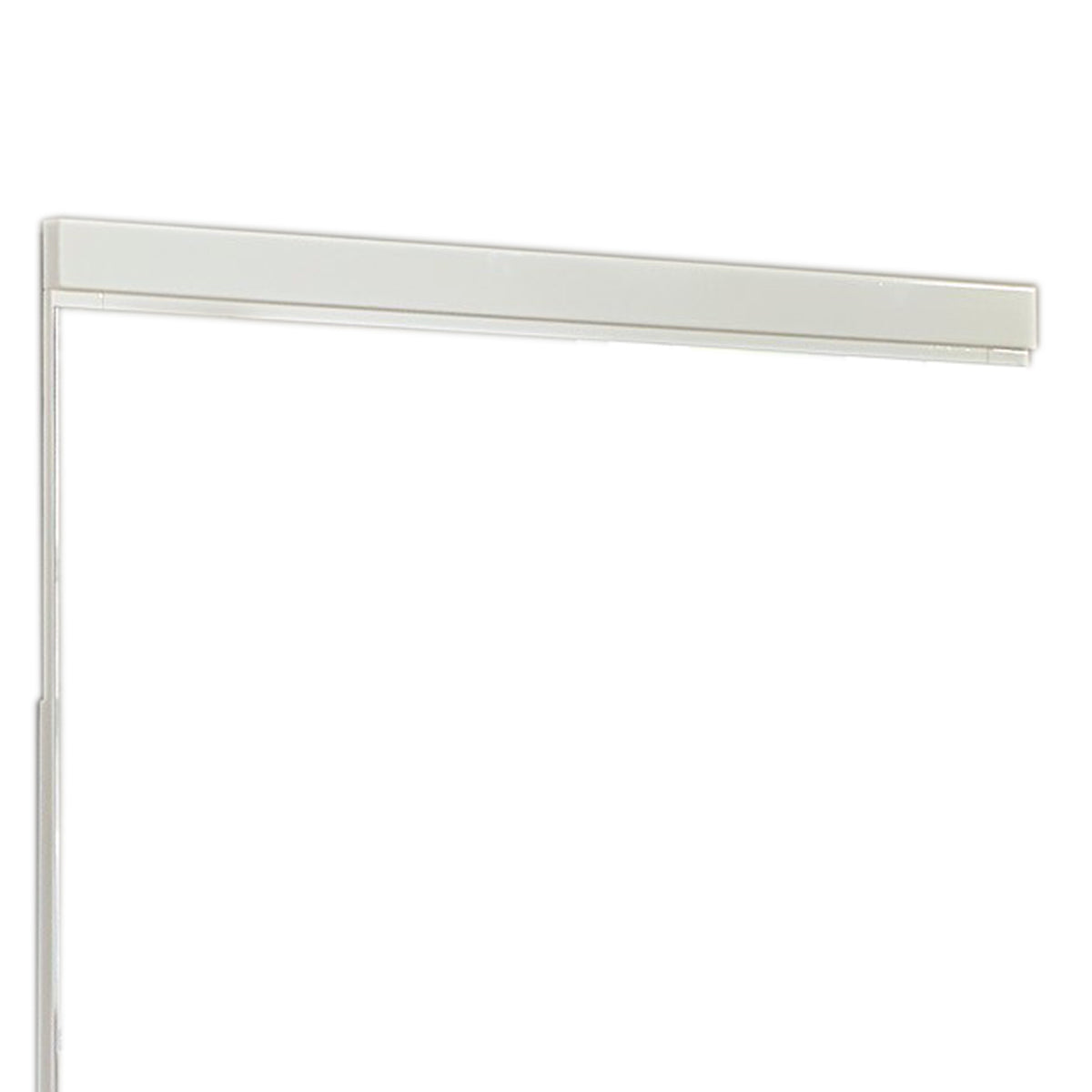 Trim Top And Bottom Wooden Frame Mirror With Mounting Hardware White-zoom-3