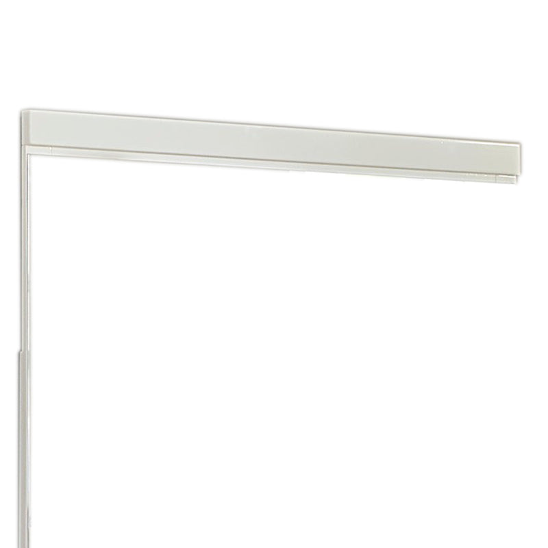 Trim Top And Bottom Wooden Frame Mirror With Mounting Hardware White-zoom-