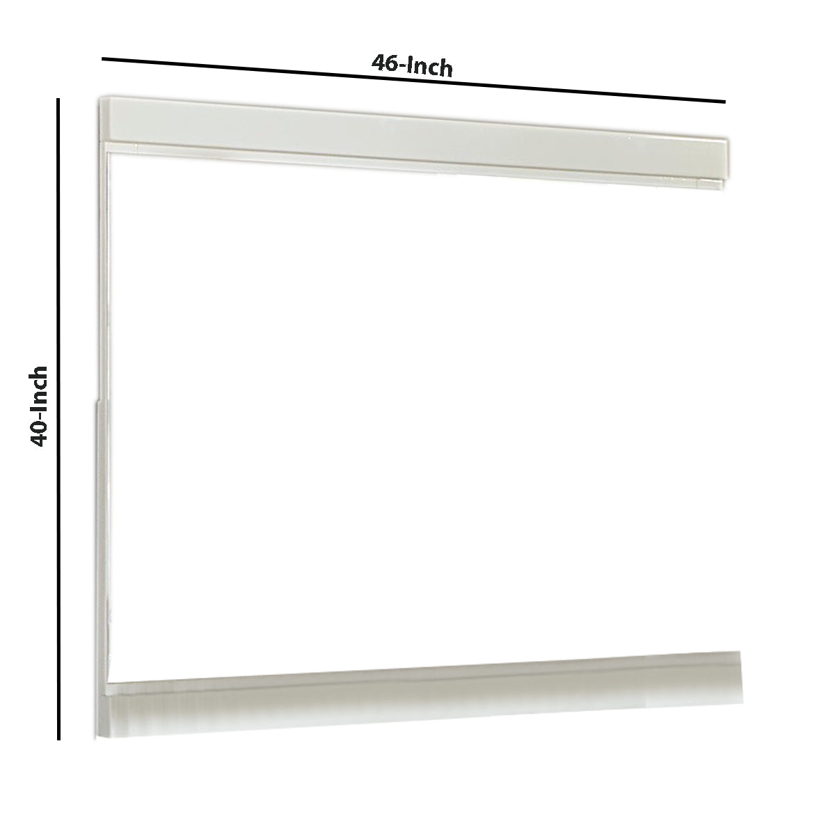 Trim Top And Bottom Wooden Frame Mirror With Mounting Hardware White-zoom-4