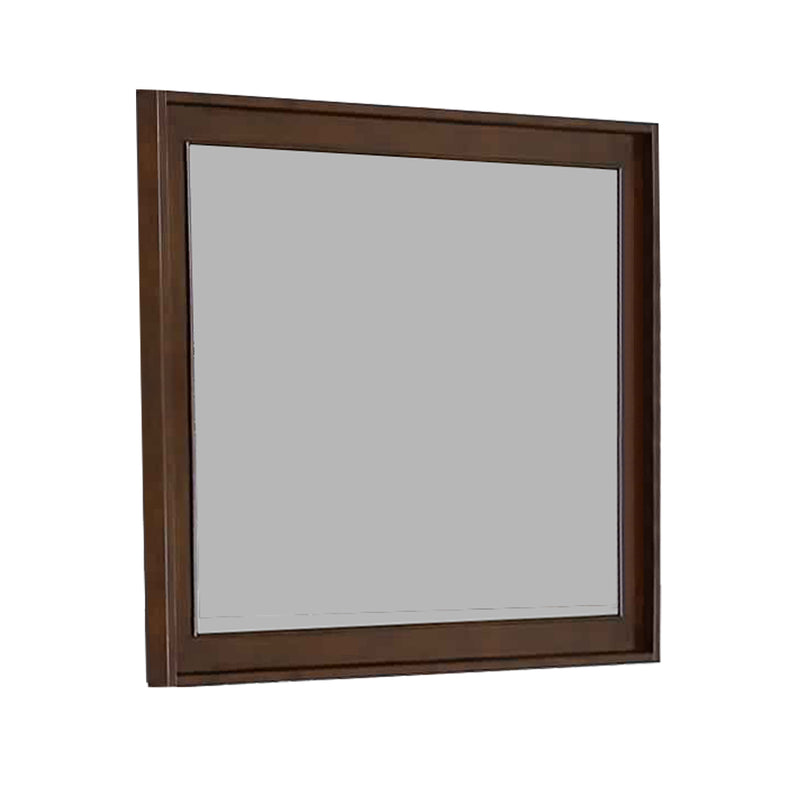 Rectangular Wooden Frame Mirror With Raised Edges Brown-zoom-