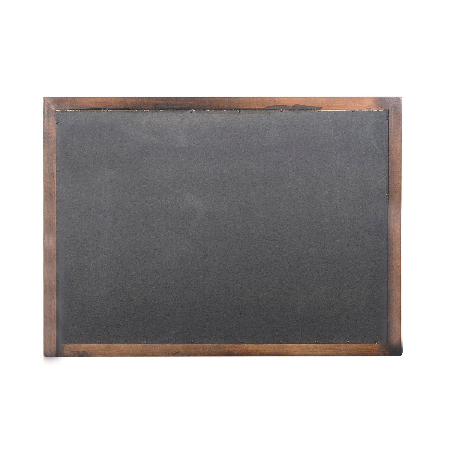 38 Inch Wooden Landscape Mirror Molded Details Dual Texture Brown-zoom-3