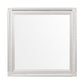 Wooden Square Mirror With Carvings And Bevelled Edges Silver