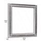 Wooden Square Mirror With Carvings And Bevelled Edges Silver