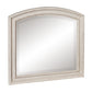 Wooden Bevelled Mirror With Raised Edges And Curved Top Antique White
