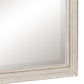 Wooden Bevelled Mirror With Raised Edges And Curved Top Antique White