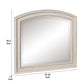 Wooden Bevelled Mirror With Raised Edges And Curved Top Antique White