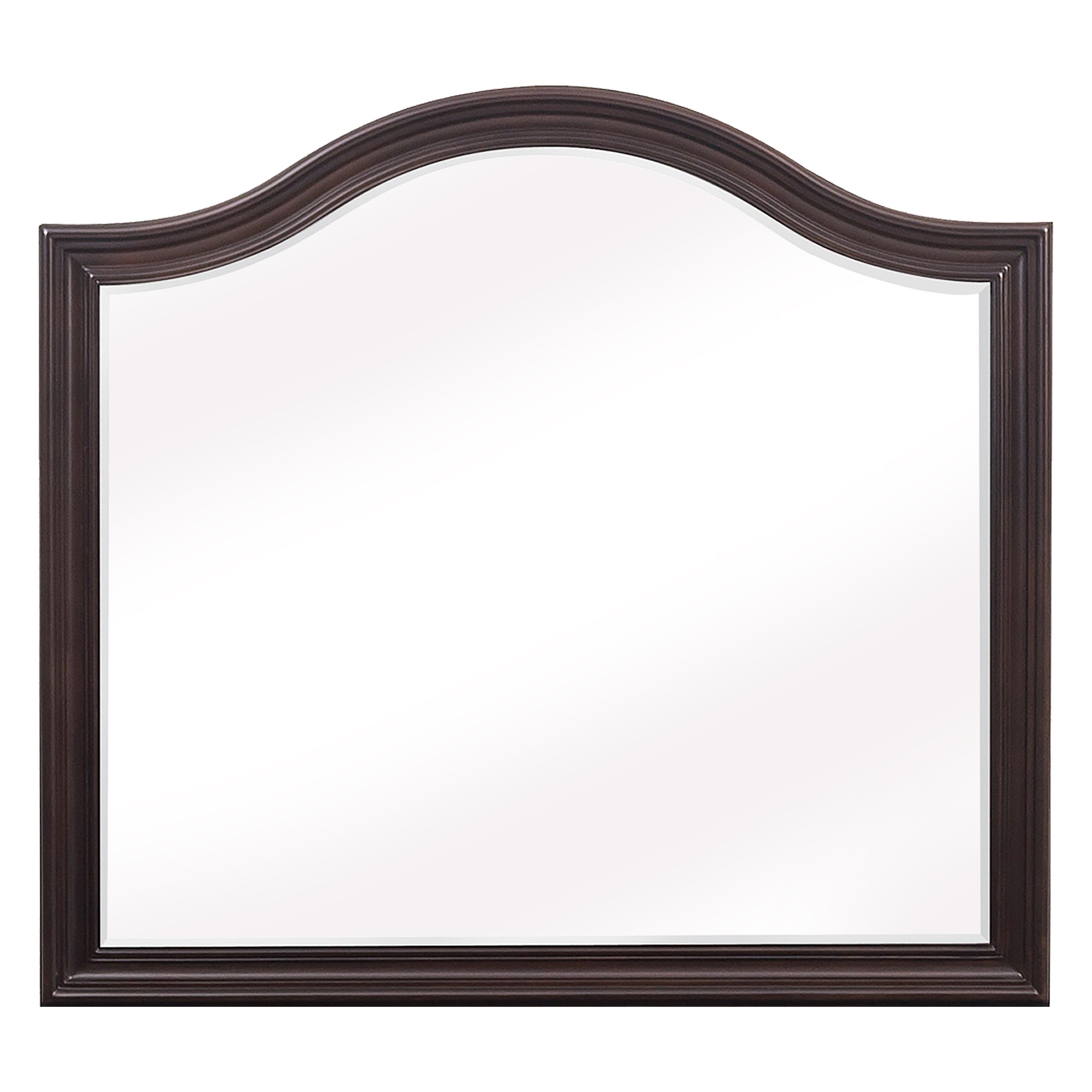 Wooden Mirror With Molded Details And Raised Edges Brown-zoom-1