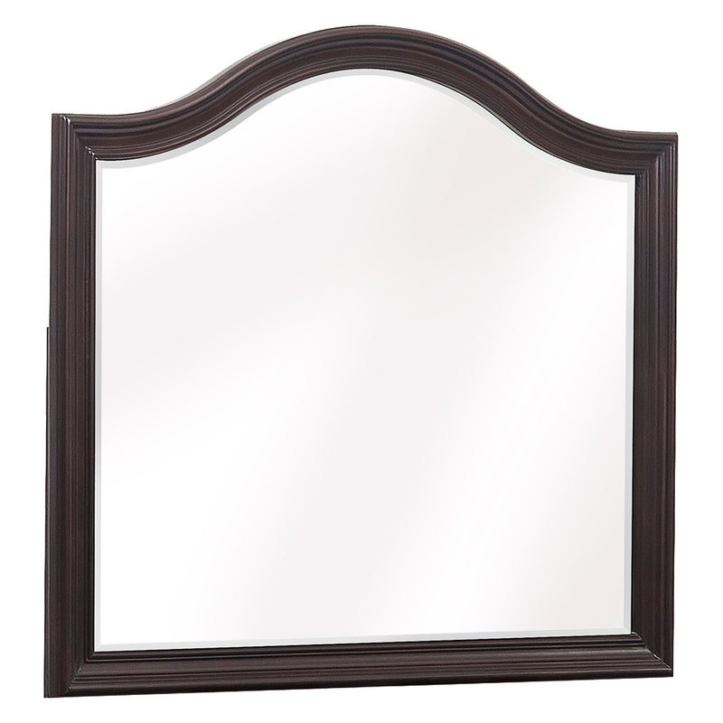 Wooden Mirror With Molded Details And Raised Edges Brown-zoom-