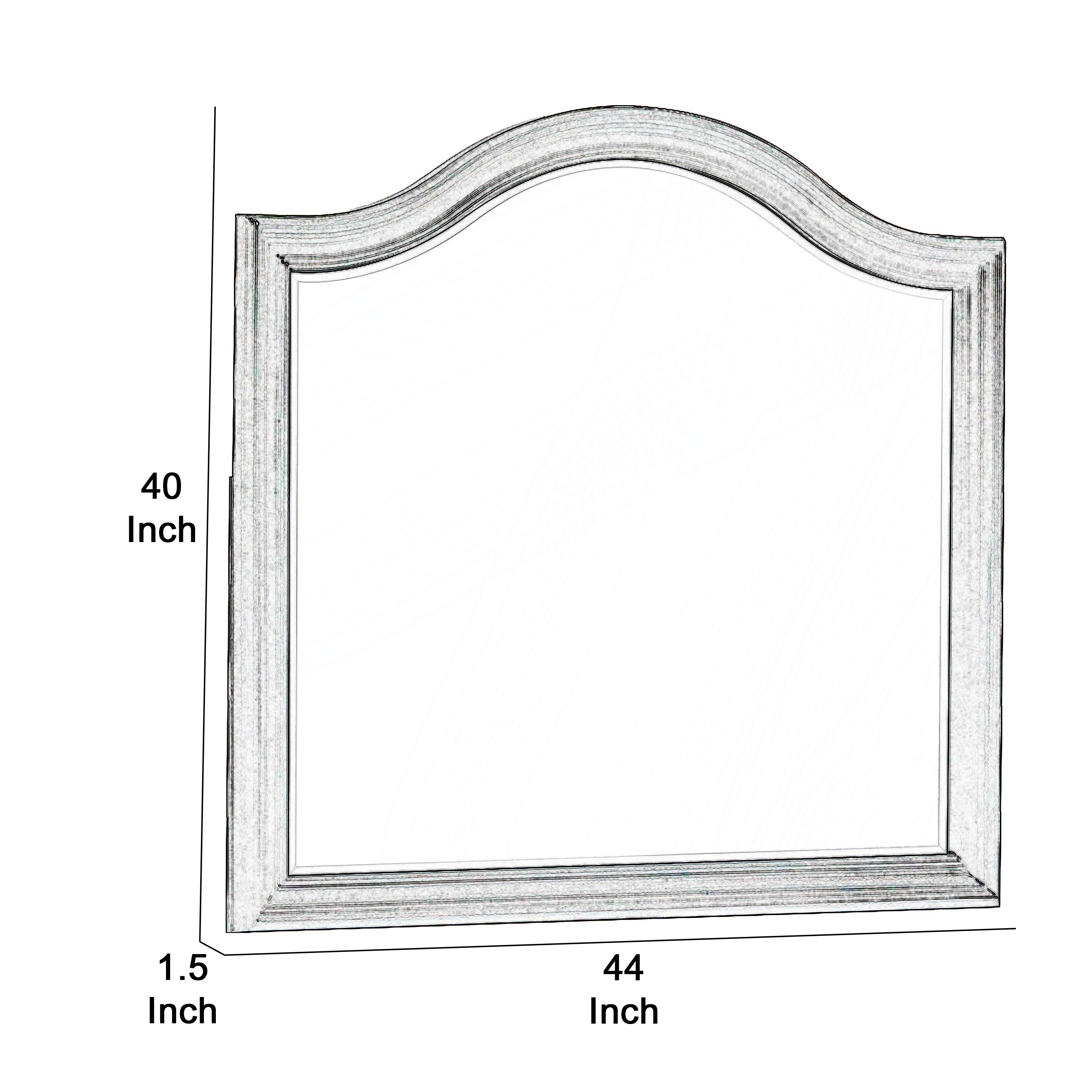 Wooden Mirror With Molded Details And Raised Edges Brown-zoom-5