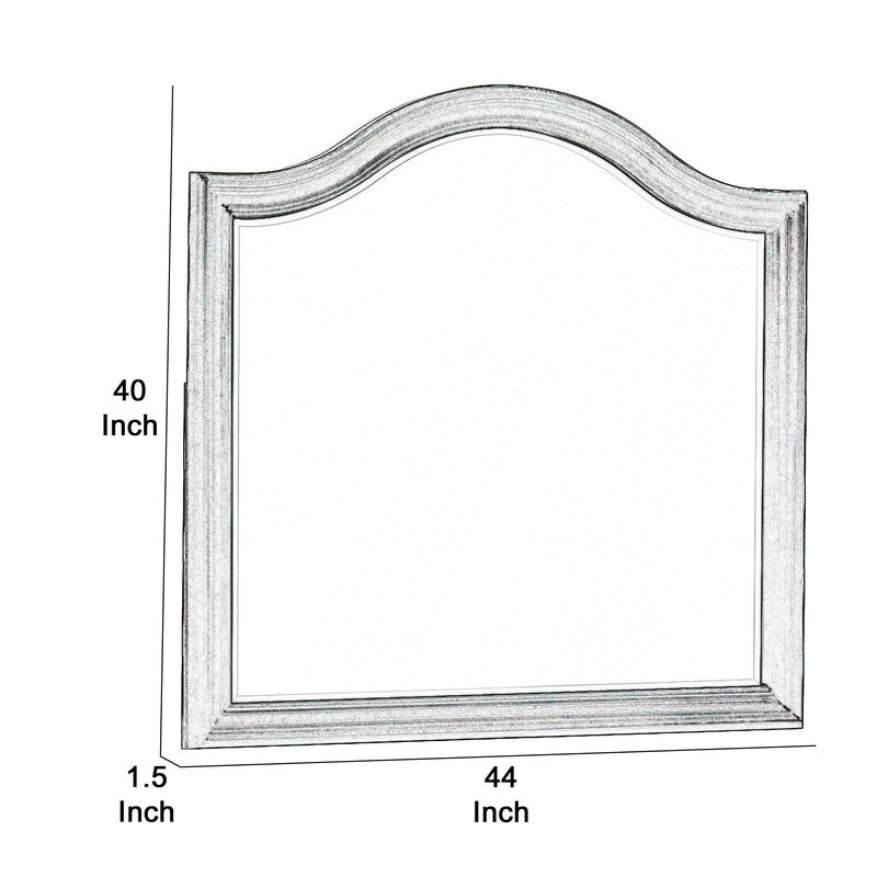 Wooden Mirror With Molded Details And Raised Edges Brown-zoom-