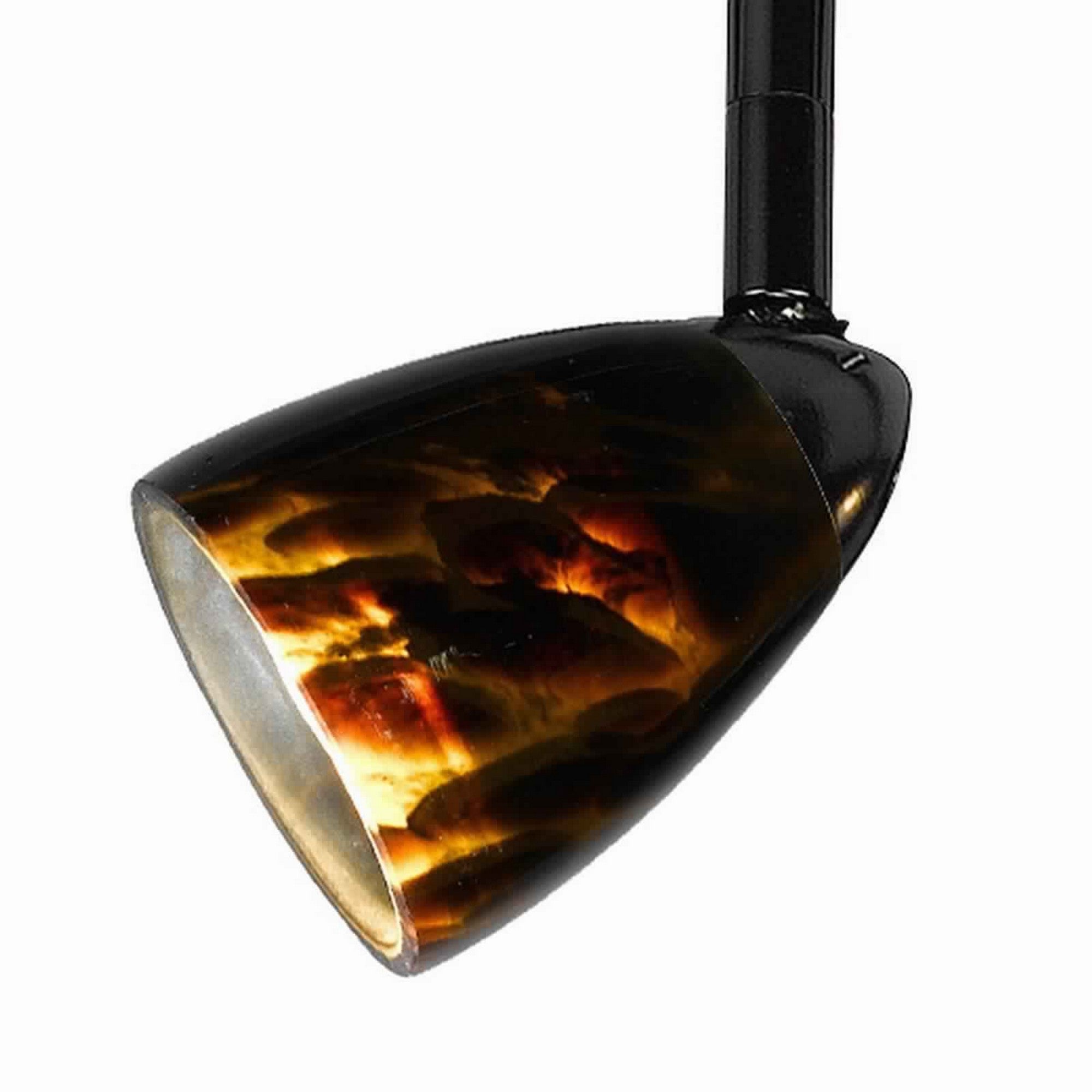 50 Watt Track Fixture with Handblown Glass Shade Black and Brown-zoom-1