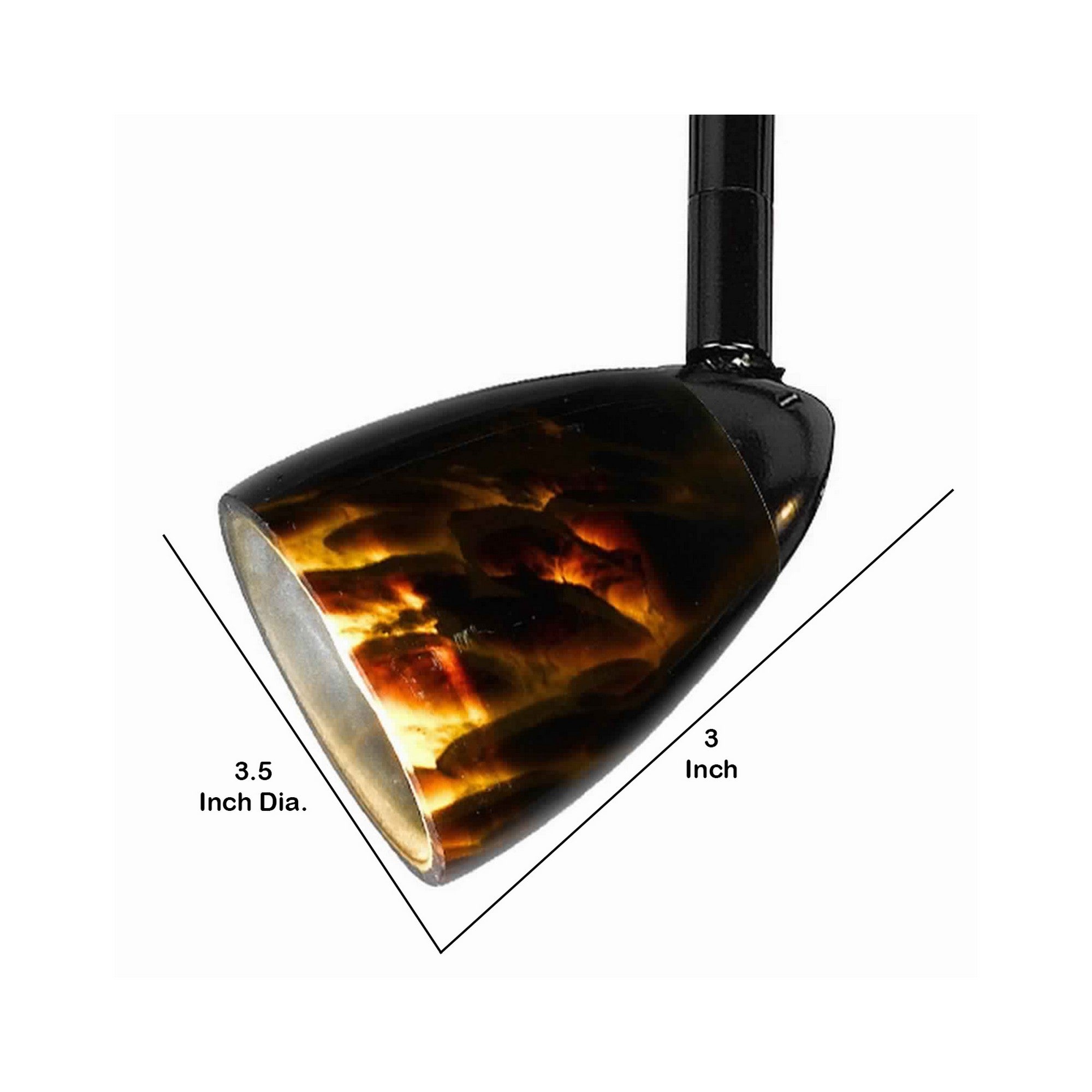 50 Watt Track Fixture with Handblown Glass Shade Black and Brown-zoom-5