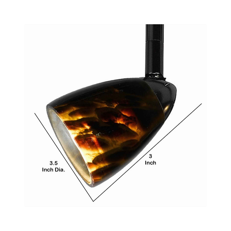 50 Watt Track Fixture with Handblown Glass Shade Black and Brown-zoom-