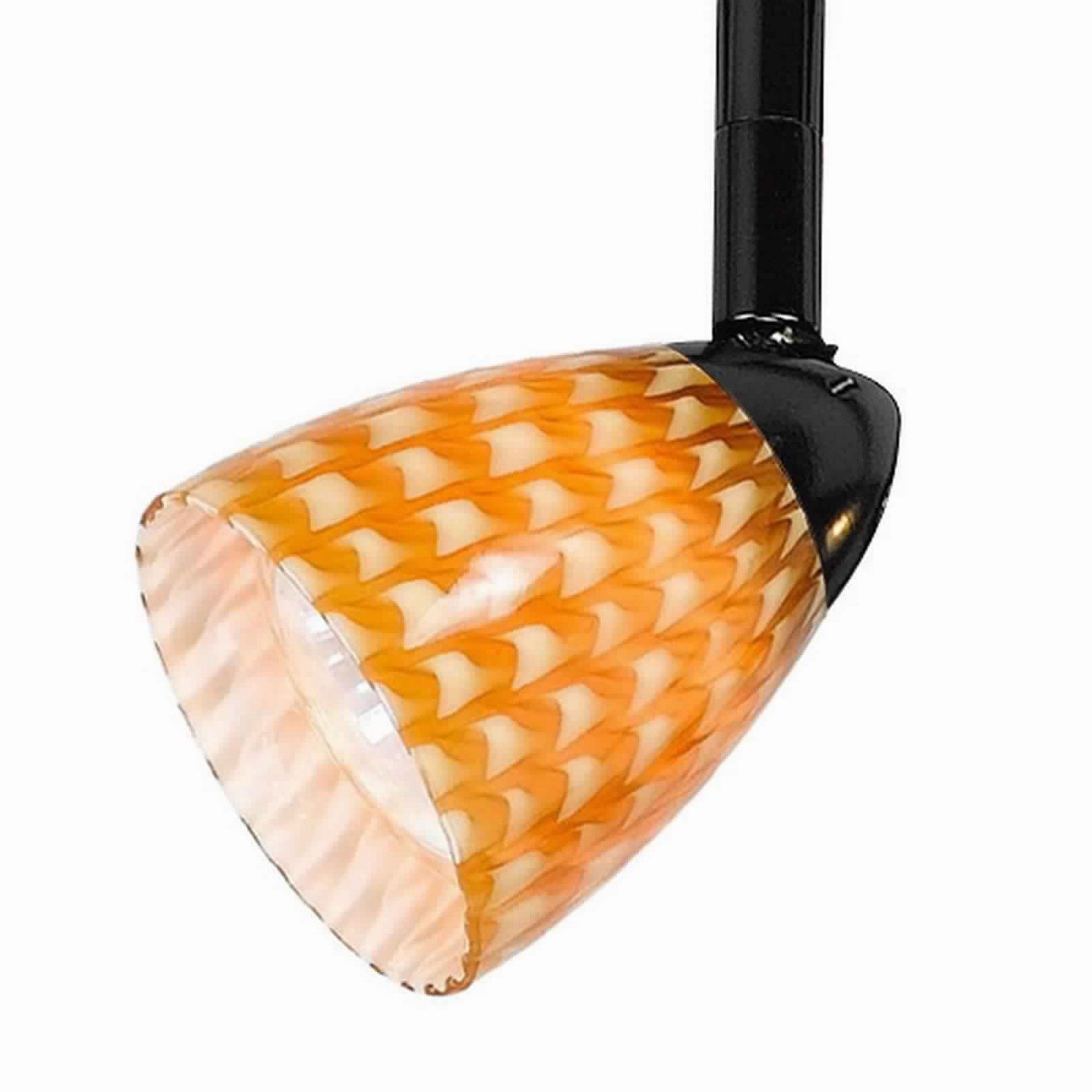 50 Watt Track Fixture with Handblown Glass Shade Black and Yellow-zoom-1