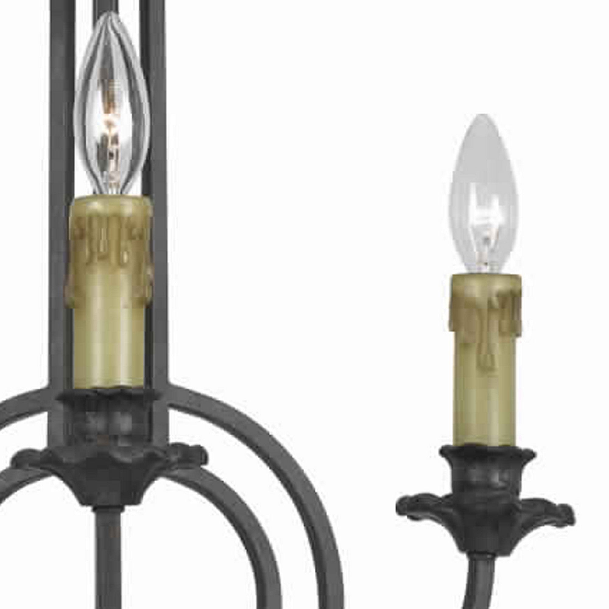 3 Bulb Candle Style Uplight Chandelier With Metal Frame Black And Brass-zoom-4