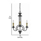 3 Bulb Candle Style Uplight Chandelier With Metal Frame Black And Brass