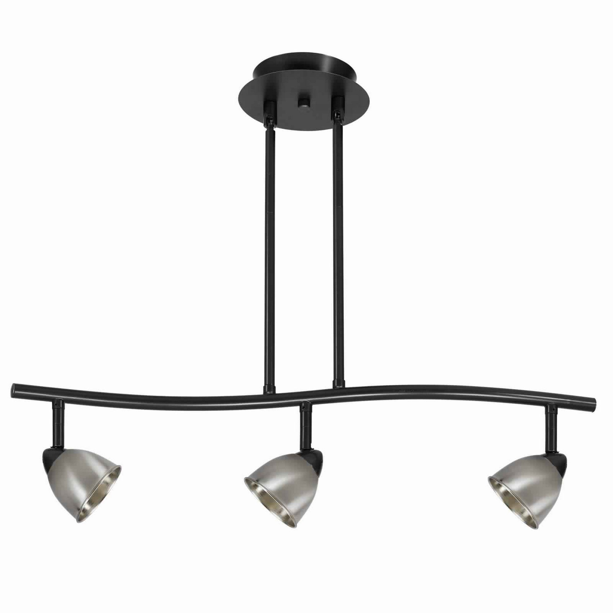 3 Light 120V Metal Track Light Fixture Black and Silver-zoom-1