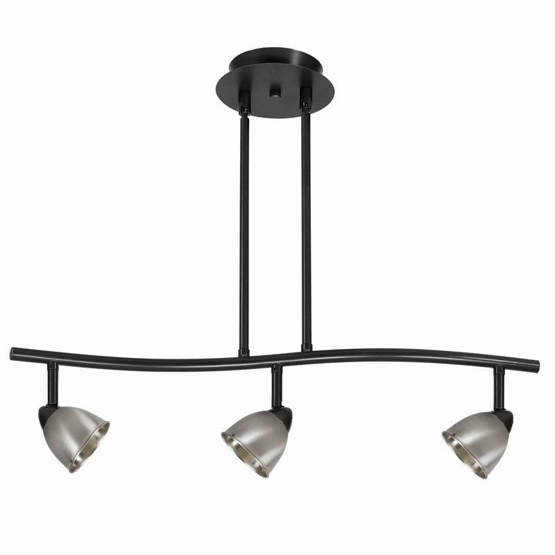 3 Light 120V Metal Track Light Fixture Black and Silver-zoom-