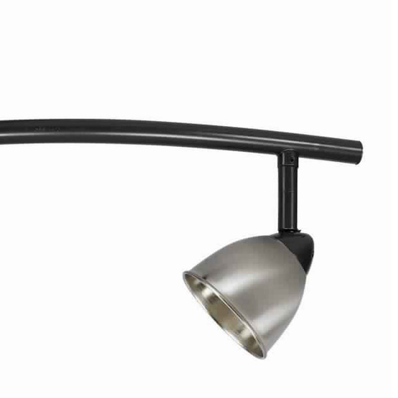 3 Light 120V Metal Track Light Fixture Black and Silver-zoom-