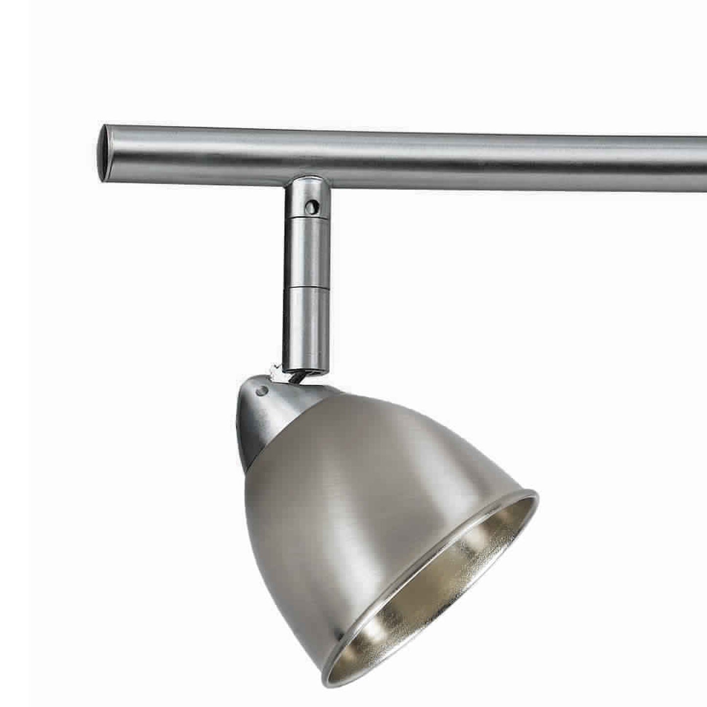 3 Light 120V Metal Track Light Fixture with Round Shade Silver