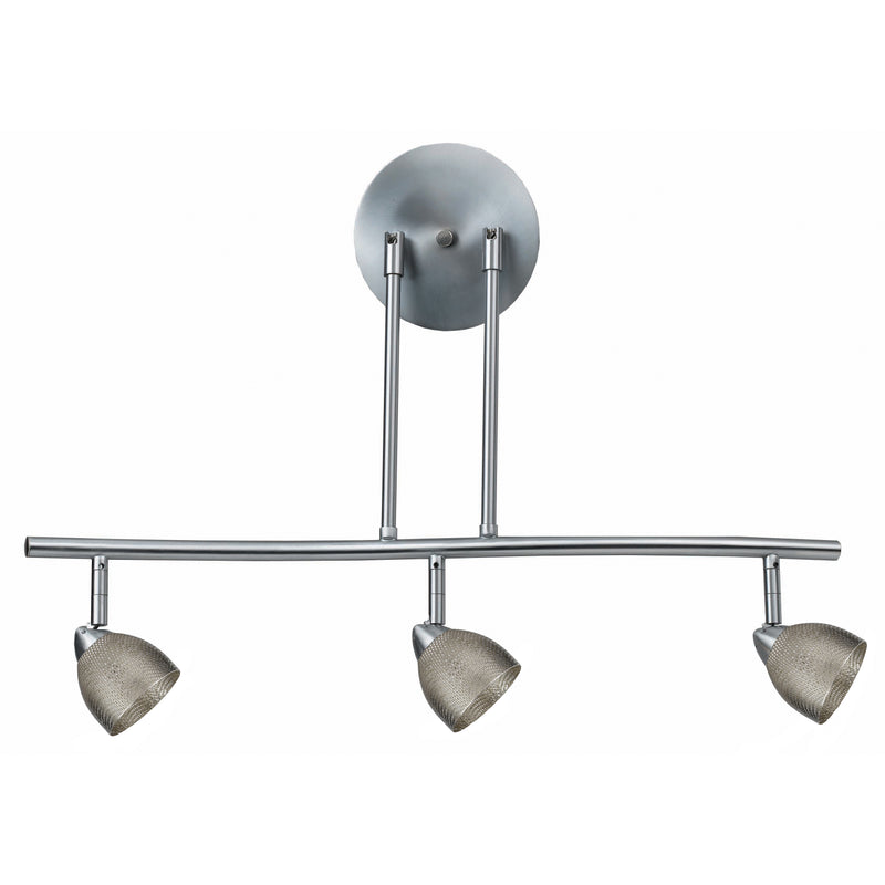 3 Light 120V Metal Track Light Fixture with Mesh Shade Silver-zoom-
