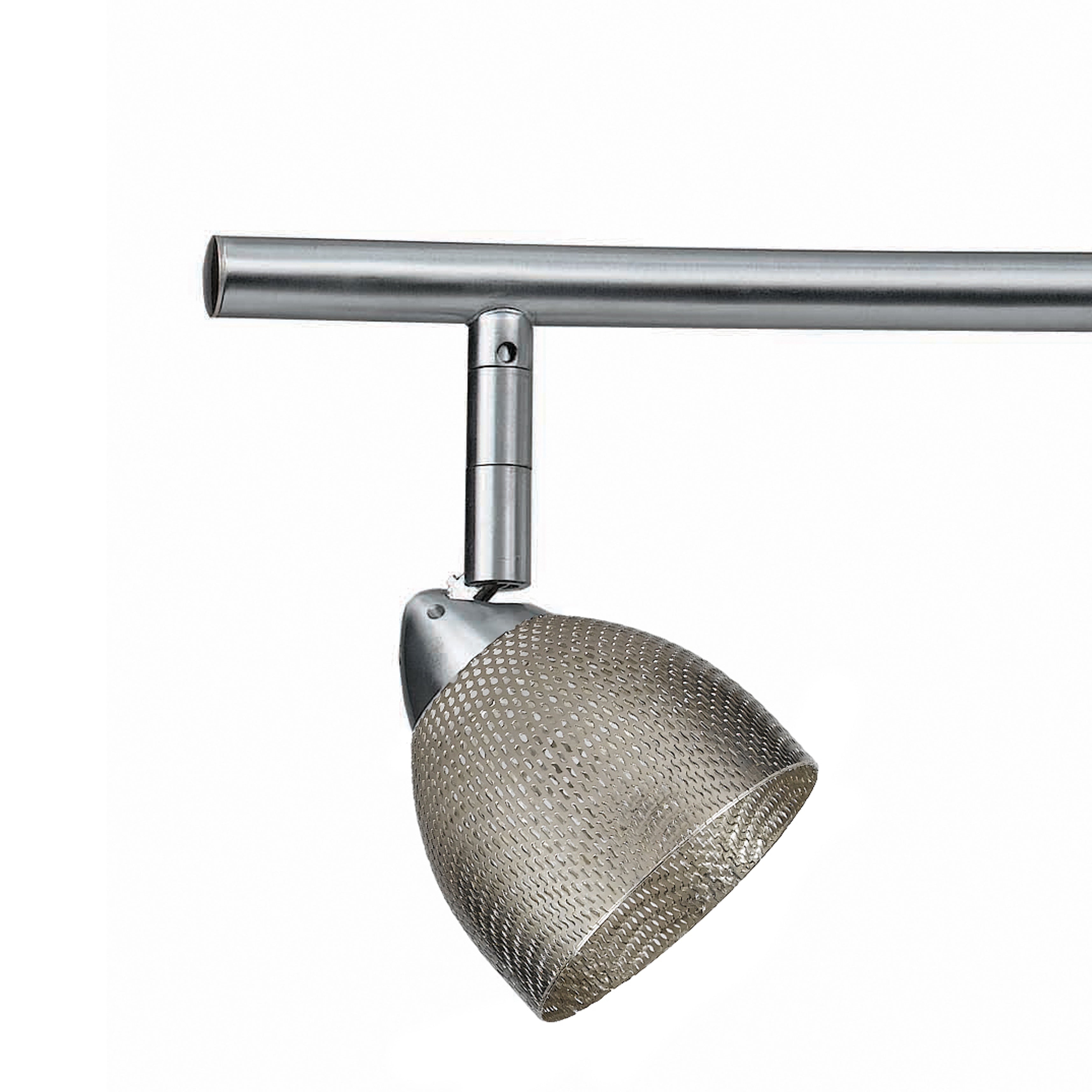 3 Light 120V Metal Track Light Fixture with Mesh Shade Silver-zoom-2
