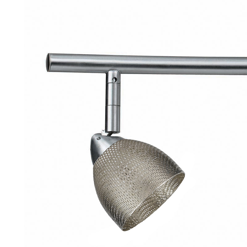 3 Light 120V Metal Track Light Fixture with Mesh Shade Silver-zoom-