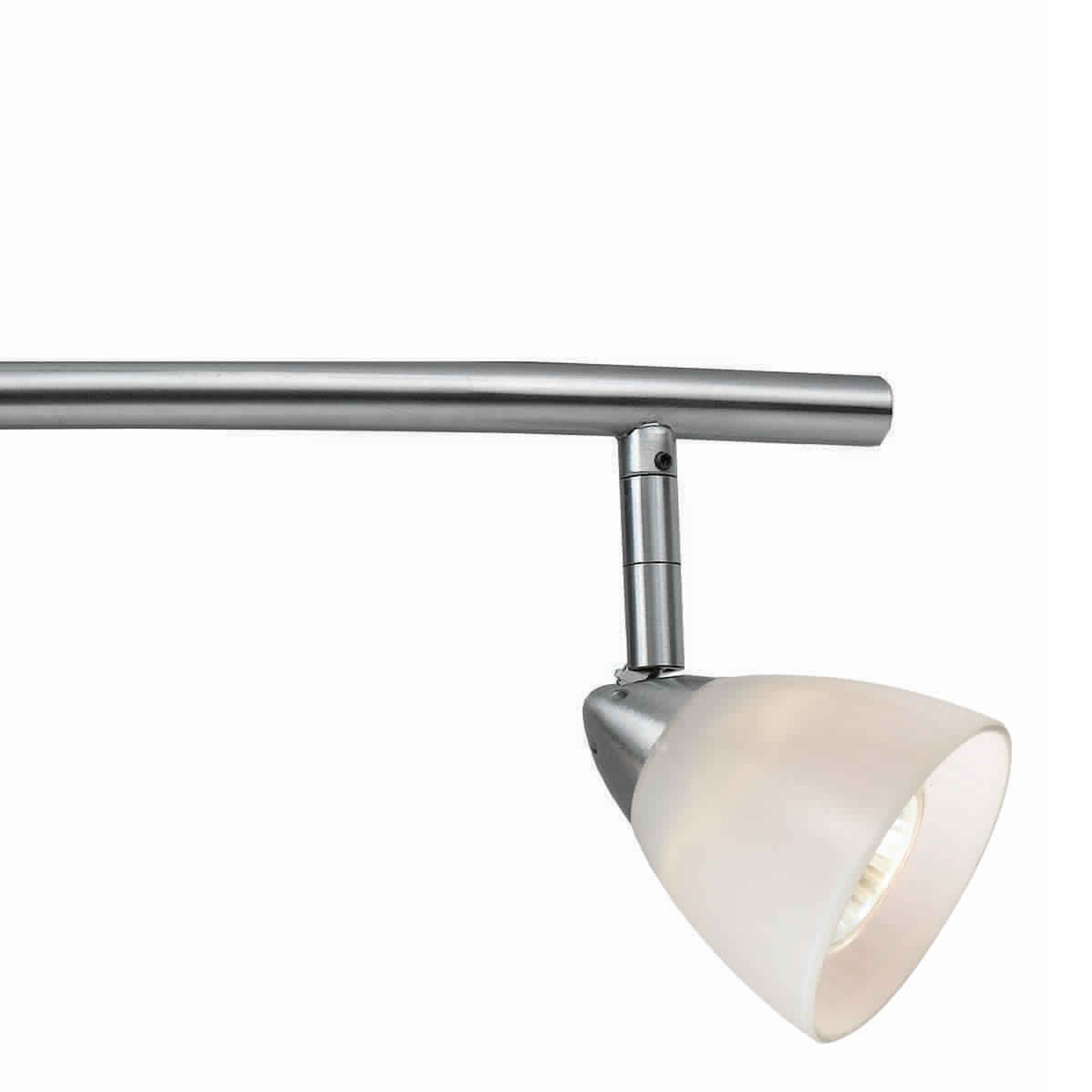 3 Light 120V Metal Track Light Fixture with Glass Shade White and Silver-zoom-4