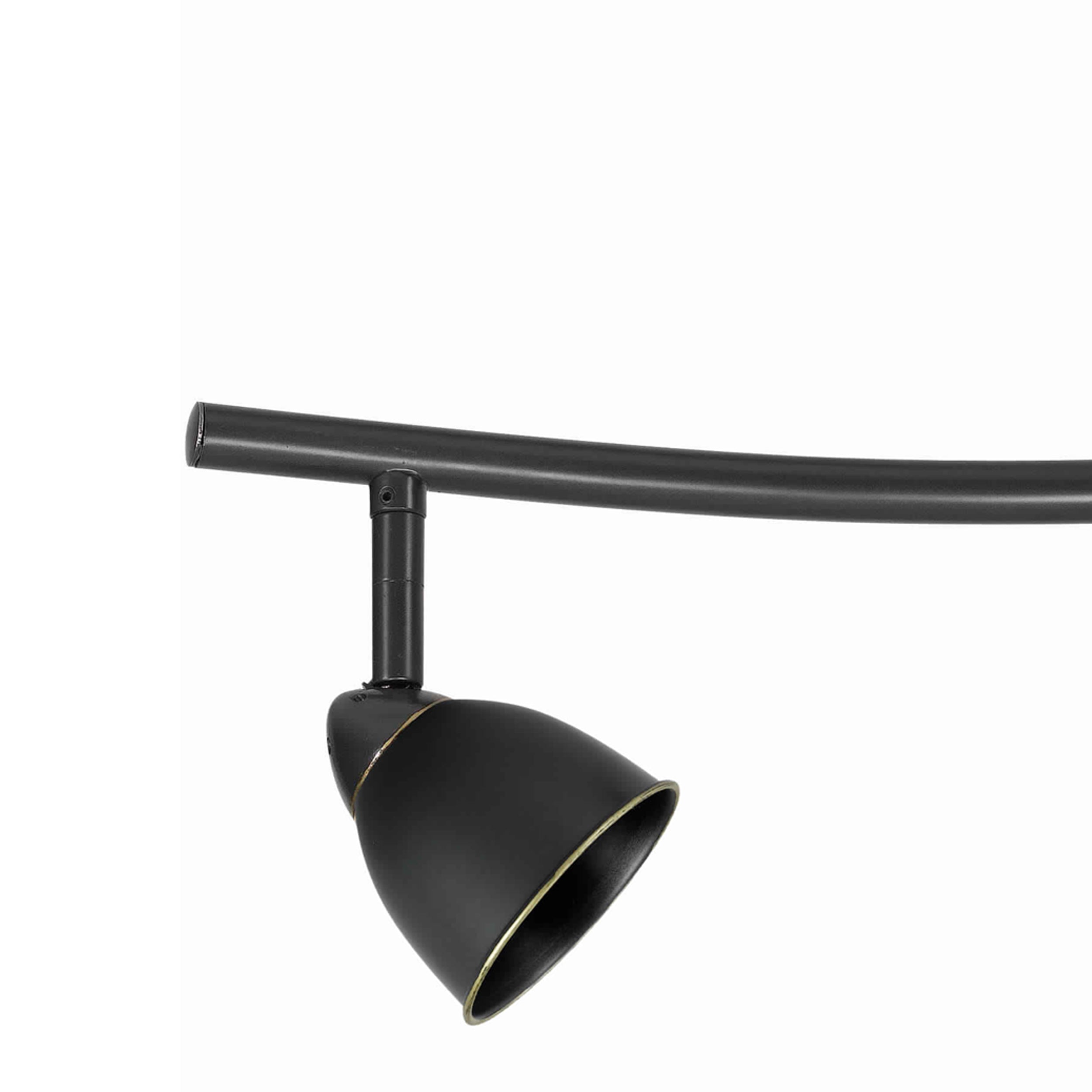 3 Light 120V Metal Track Light Fixture with Round Shade Black-zoom-4