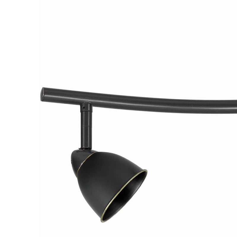 3 Light 120V Metal Track Light Fixture with Round Shade Black-zoom-