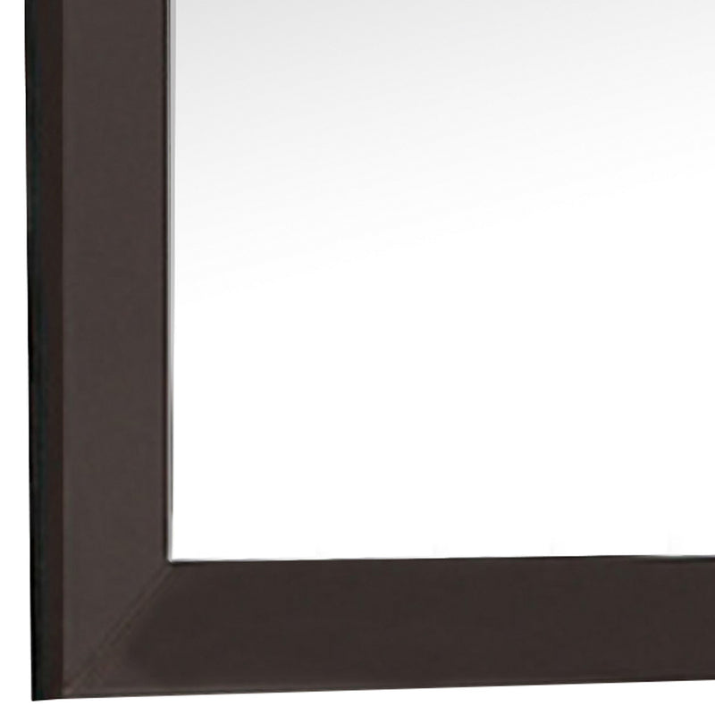 Contemporary Style Faux Leather Upholstered Wooden Framed Mirror Brown-zoom-